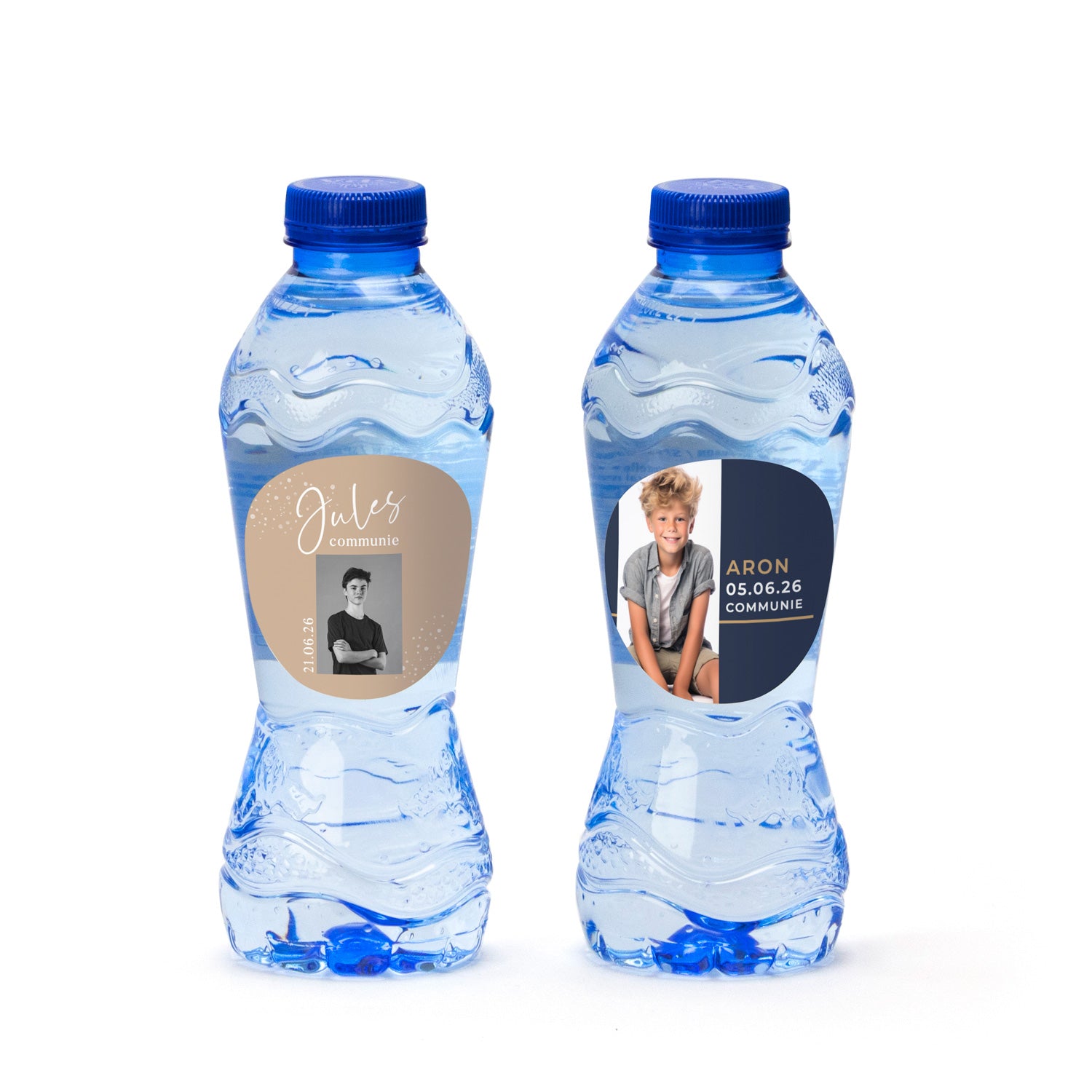 Flesje spa water met eigen etiket - Communie jongen - Bedankjes.nl