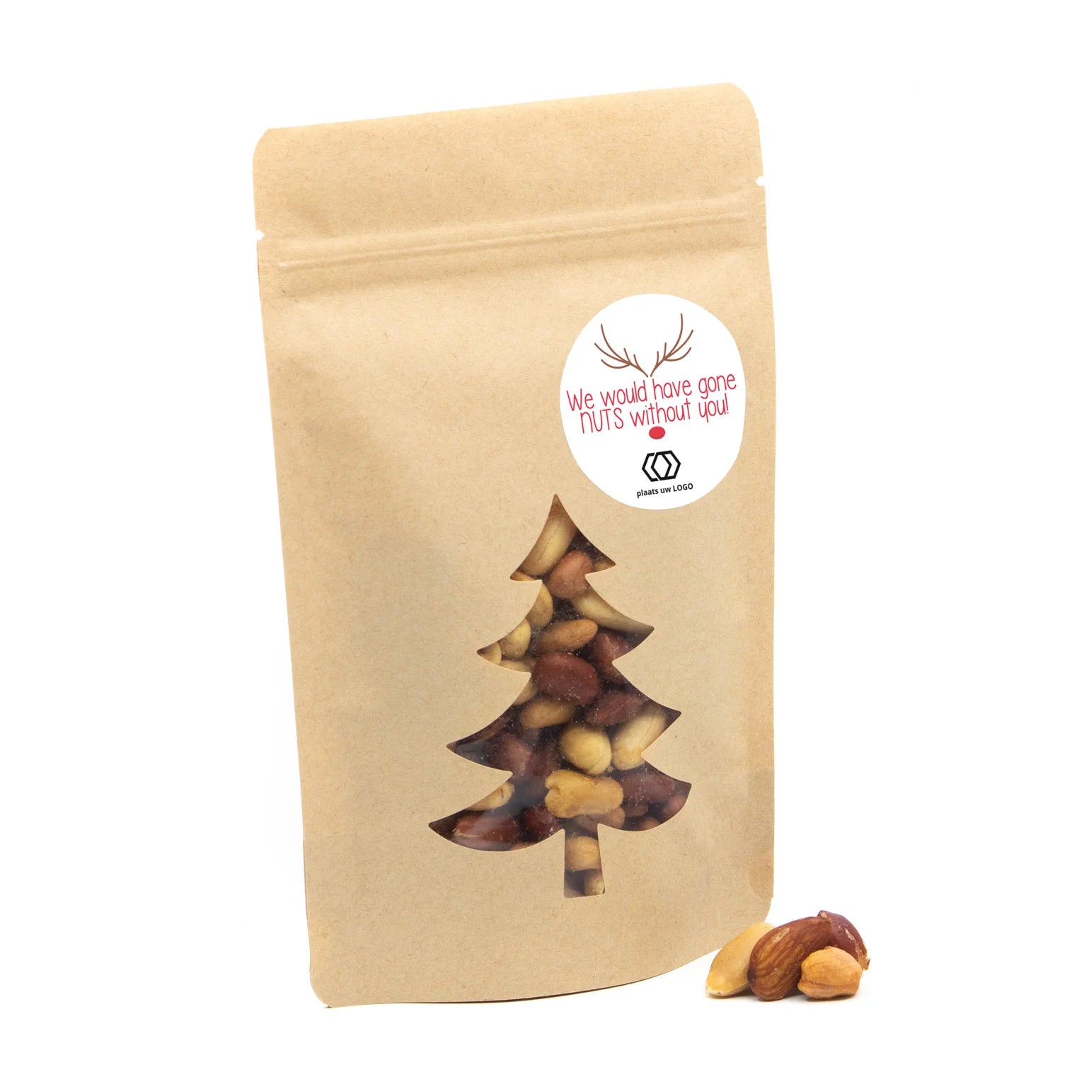 Kraftzak kerstboom met verse notenmix - Kerst