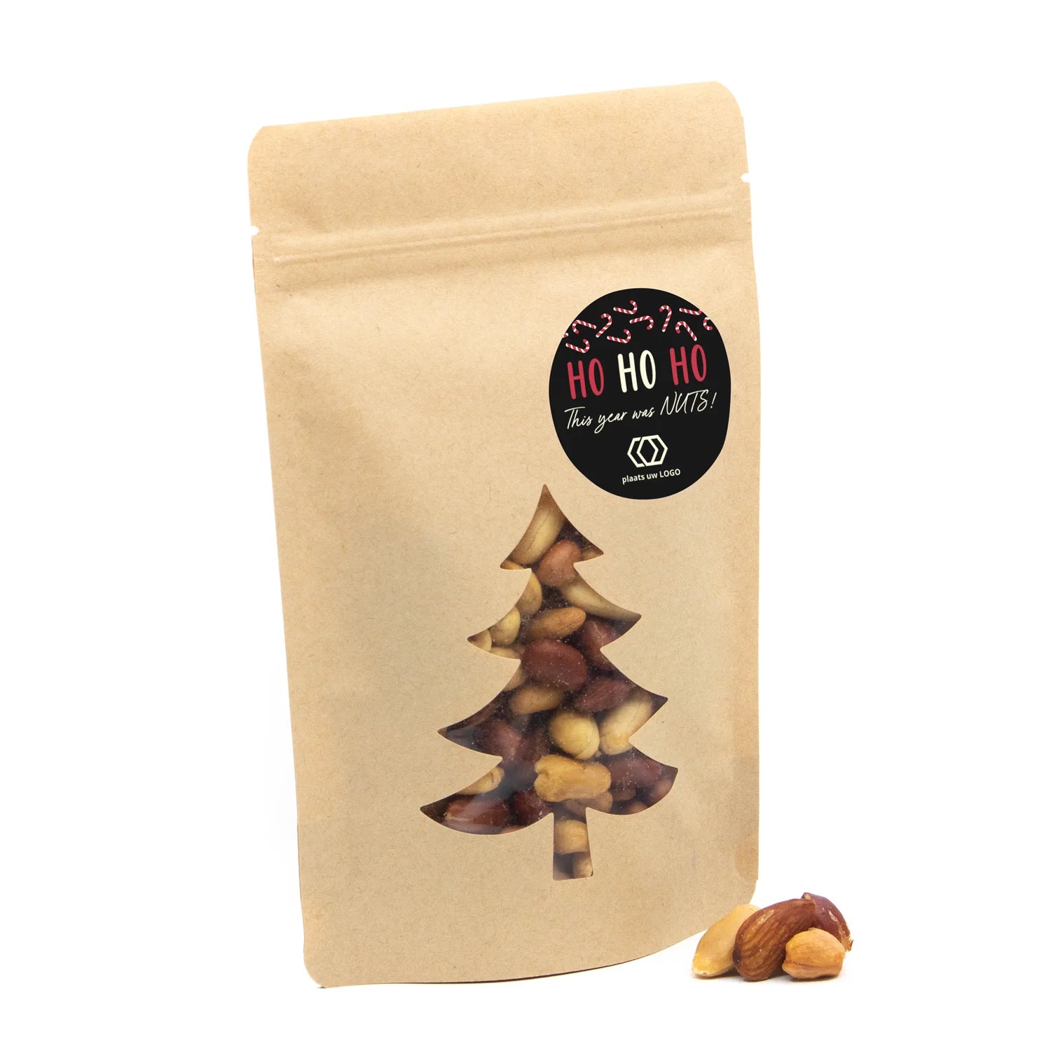 Kraftzak kerstboom met verse notenmix - Kerst