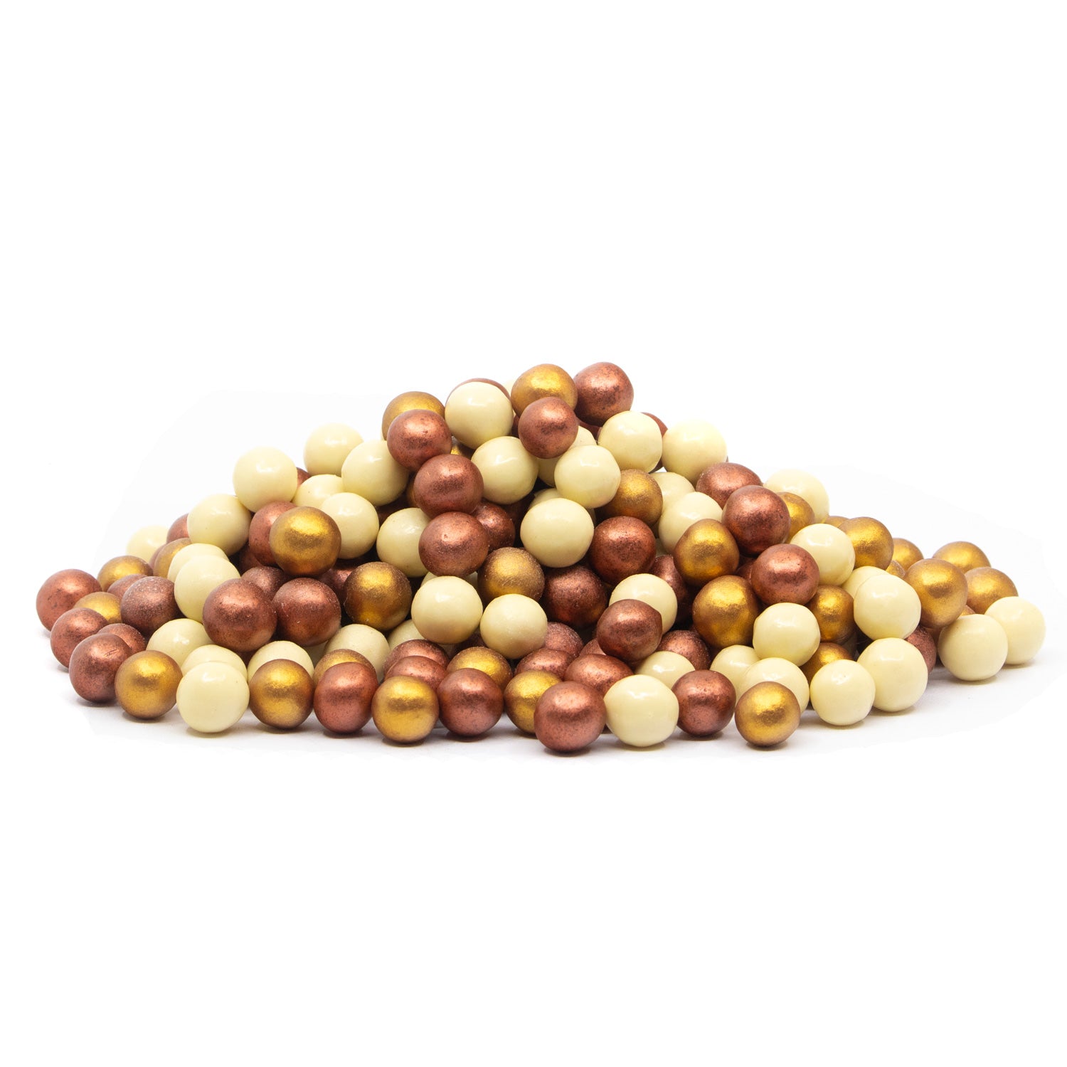 Glazen potje met gouden pearls - Kerst