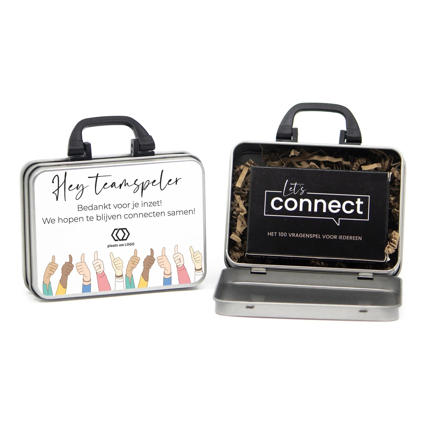 Koffertje met Let's Connect vragen spel - Vrijwilliger - Bedankjes.nl