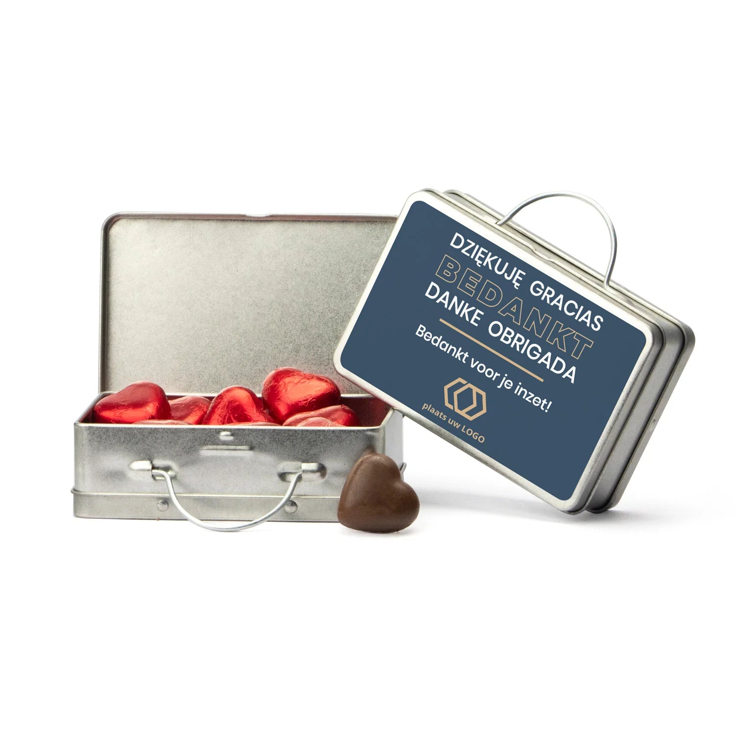 Blikken Koffertje met snoepjes - Zakelijk - Bedankjes.nl