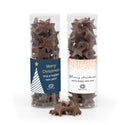 Koker met chocolade sterren en eigen etiket - Kerst - Bedankjes.nl