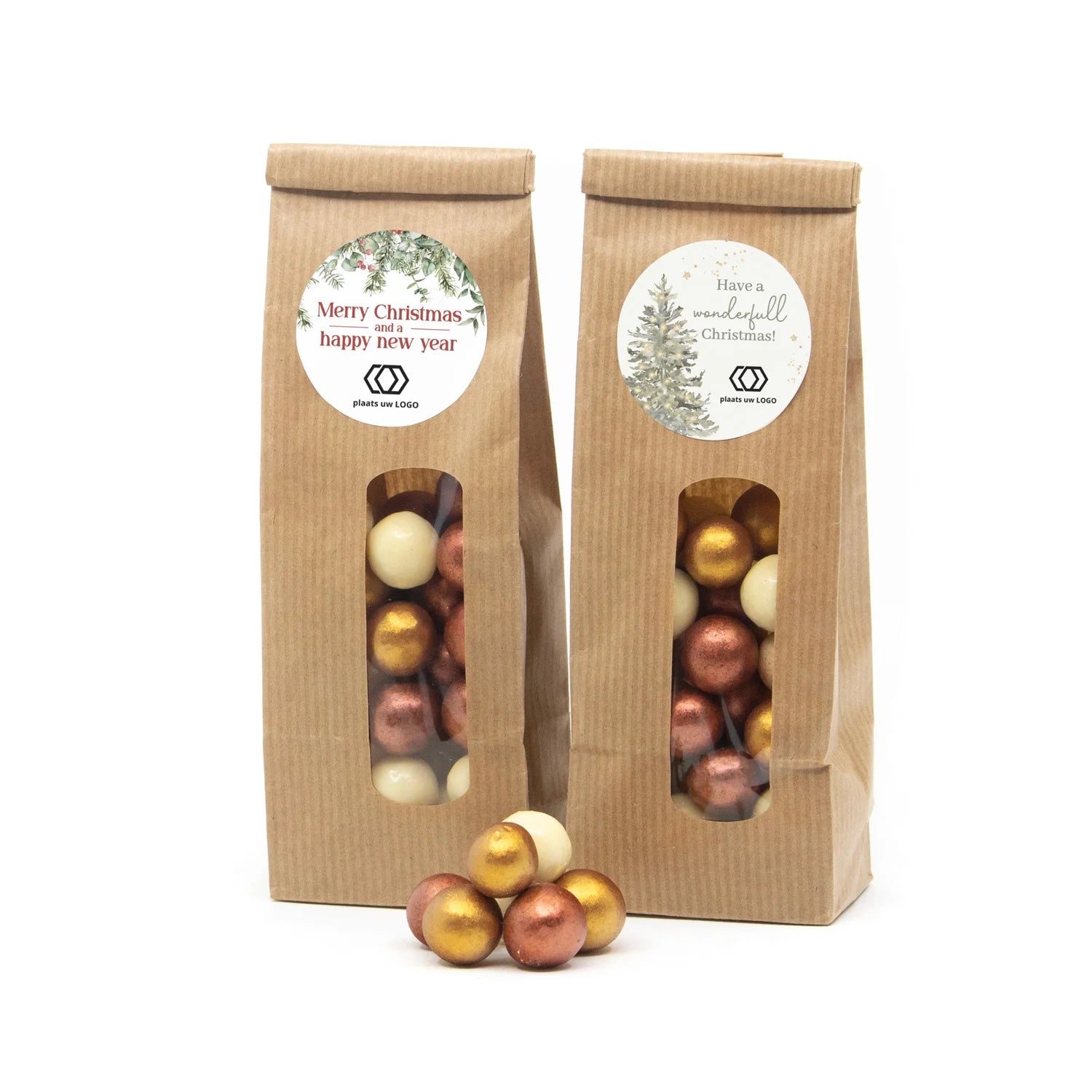 Kraftzakje met kerstvulling - Kerst - Bedankjes.nl