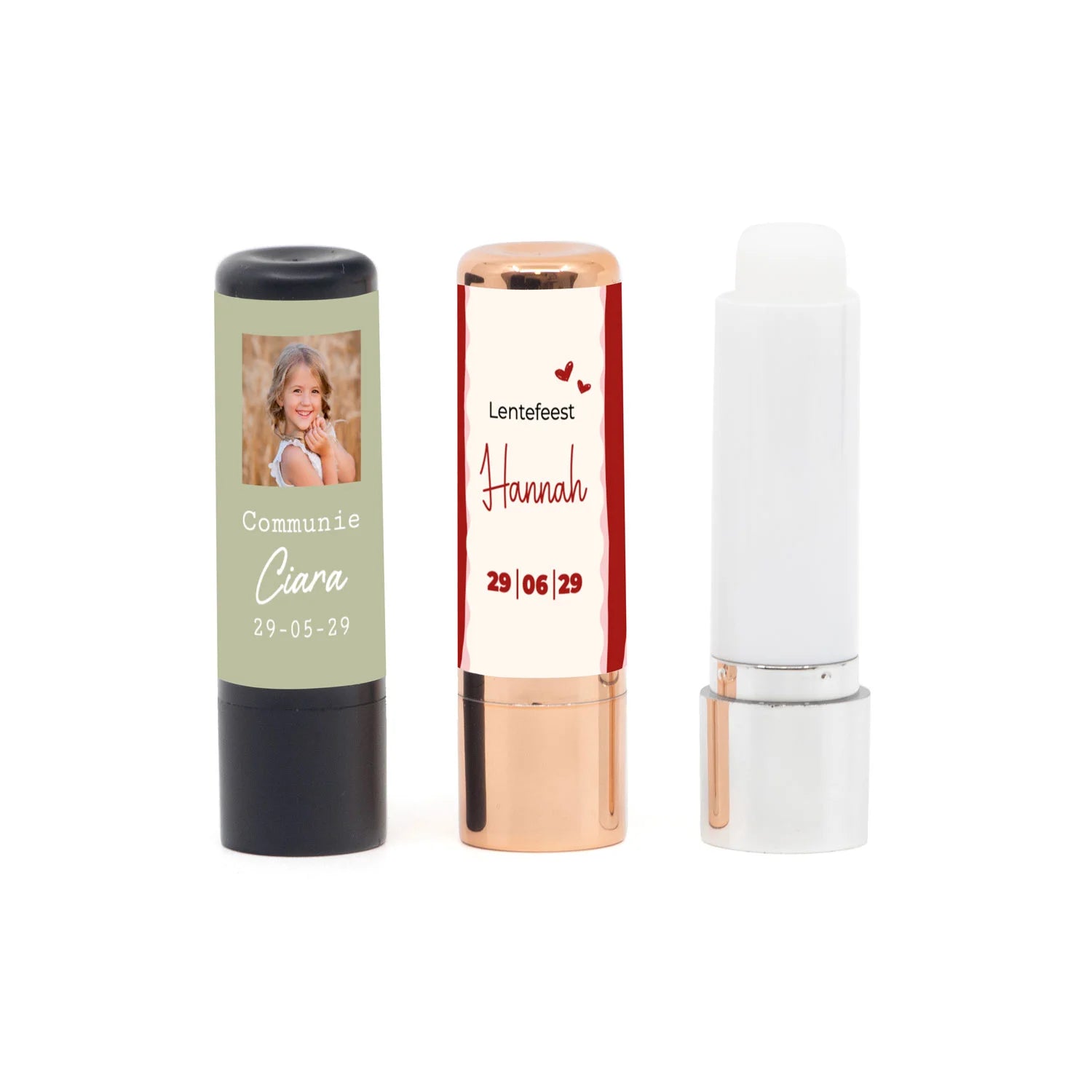Lippenbalsem met eigen etiket - Communie meisjes