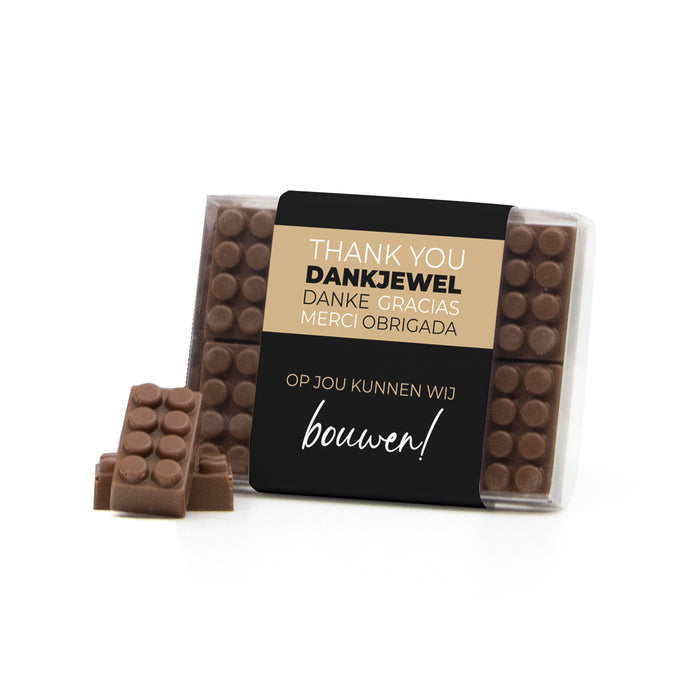 Doosje met 10 chocolade bouwstenen - Snel