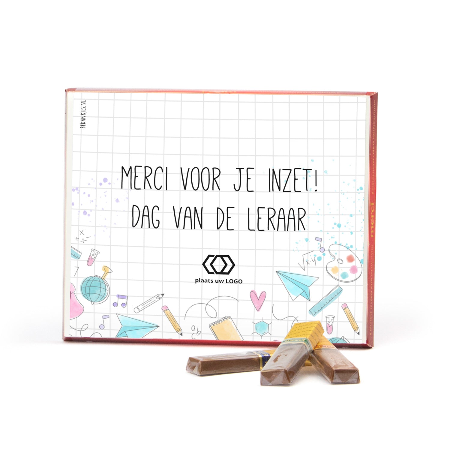 Merci met eigen inlay kaart 250 gram - Leraar - Bedankjes.nl