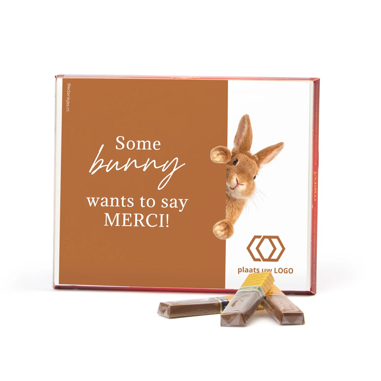 Merci met eigen inlay kaart 250 gram - Pasen - Bedankjes.nl