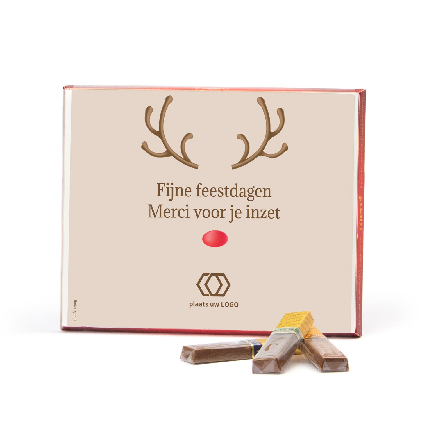 Merci met eigen inlay kaart 250 gram - Kerst - Bedankjes.nl