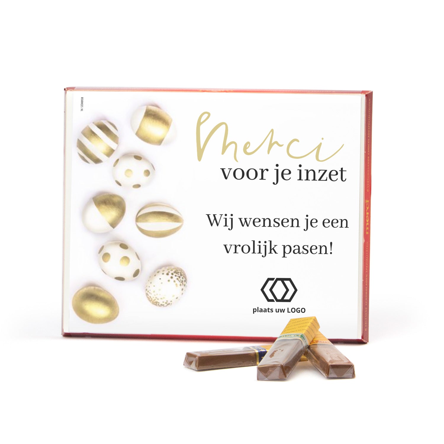 Merci met eigen inlay kaart 250 gram - Pasen - Bedankjes.nl