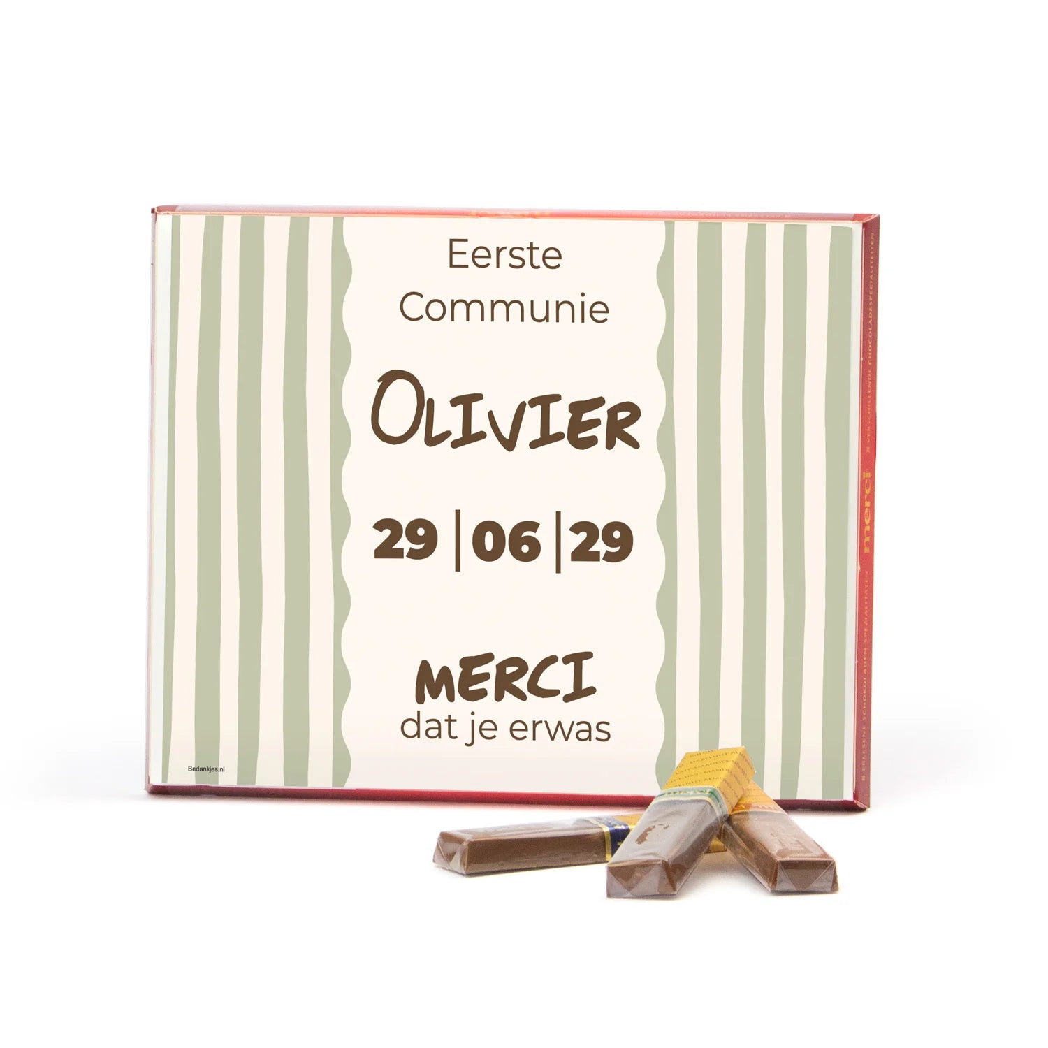 Merci met inlay 250 gram - Communie Jongens