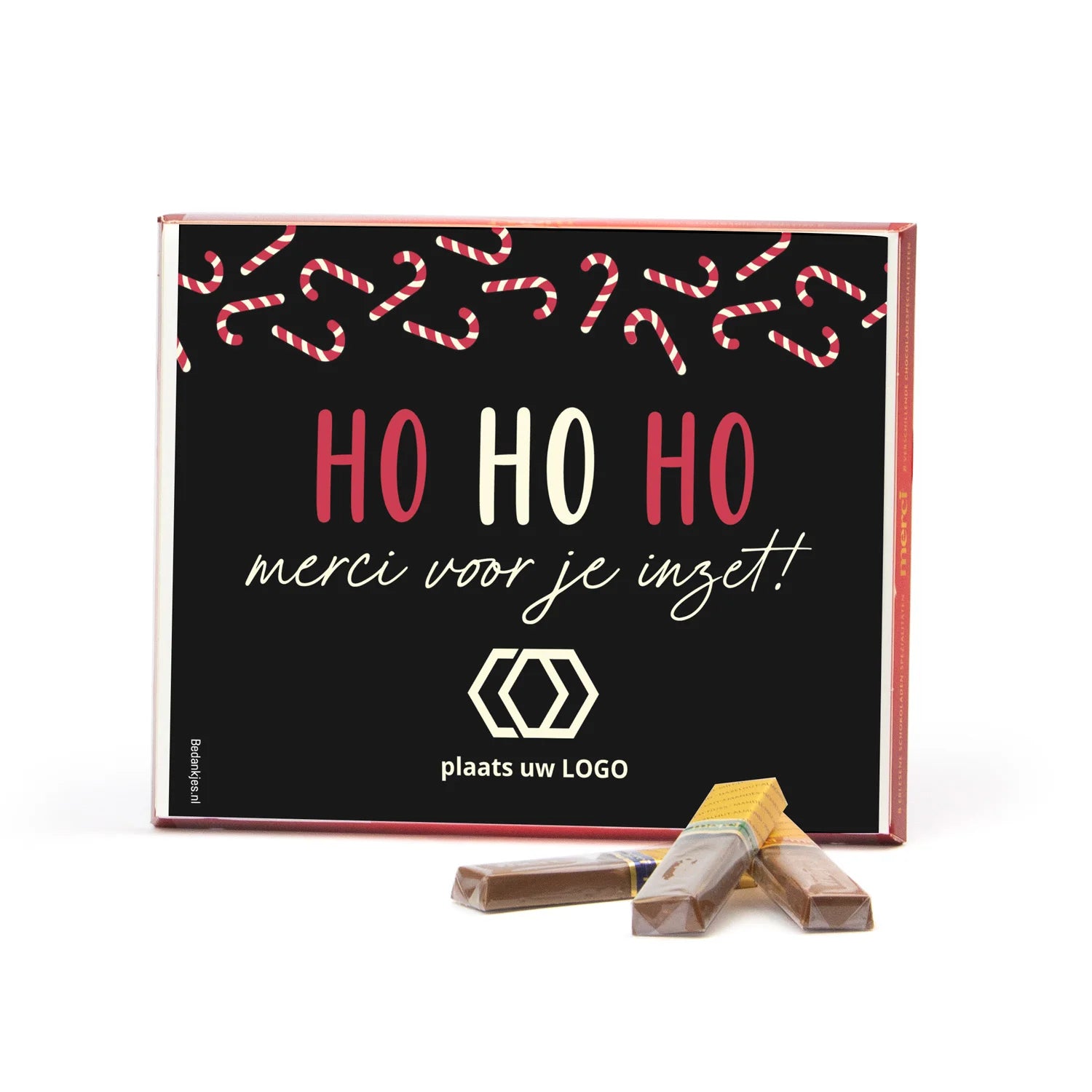 Merci met eigen inlay kaart 250 gram - Kerst - Bedankjes.nl