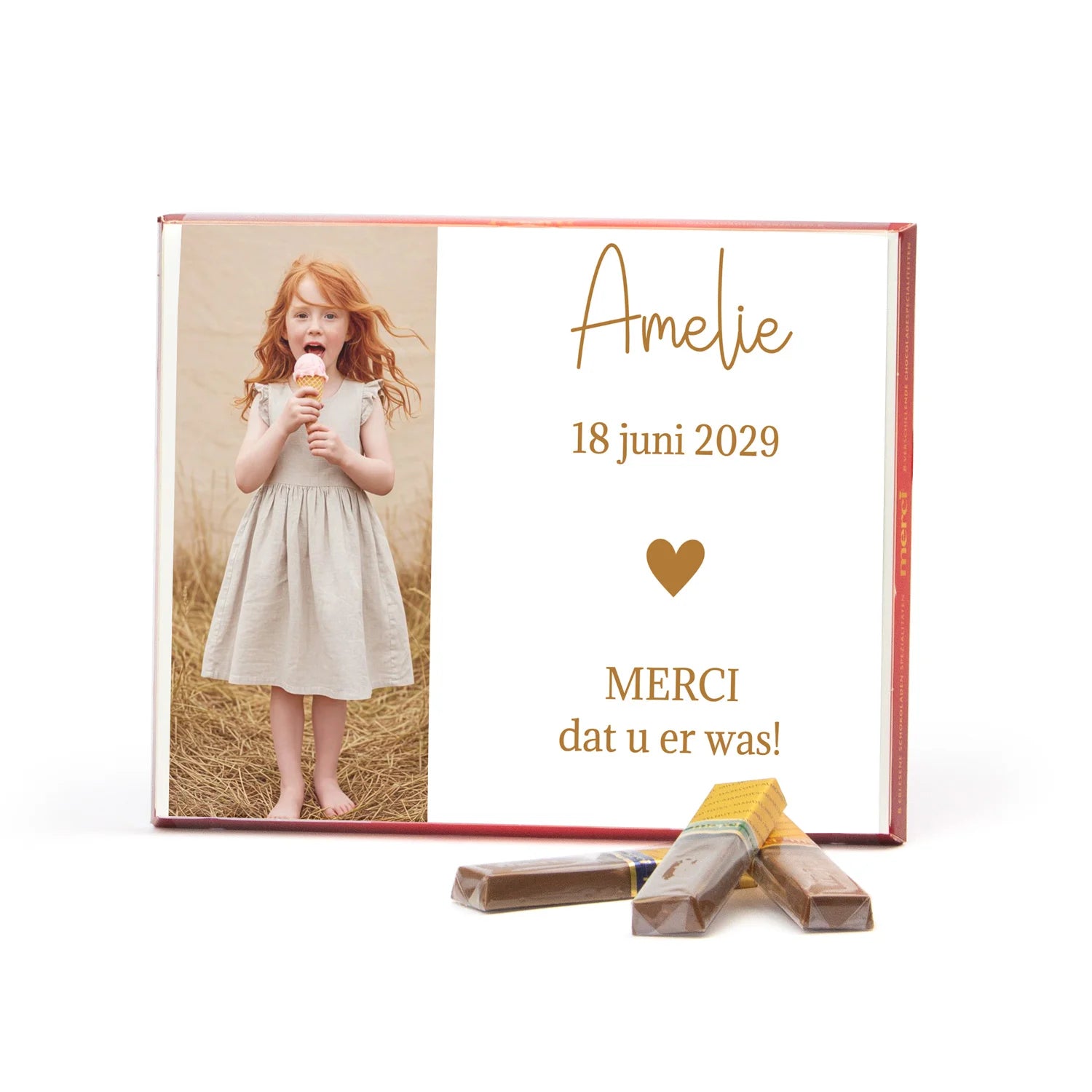Merci met inlay 250 gram - Communie meisjes