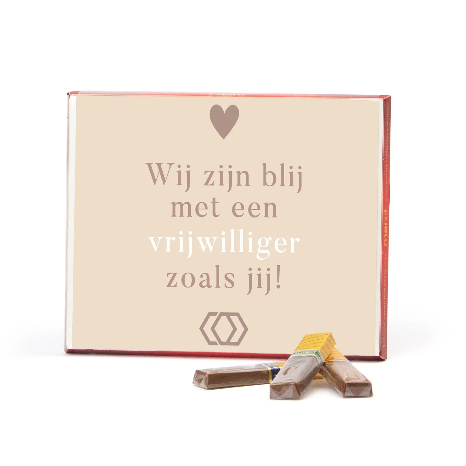 Merci met eigen inlay kaart 250 gram - Vrijwilliger