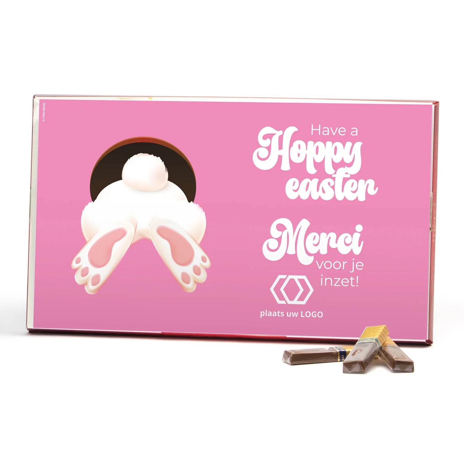 Merci met eigen inlay kaart 400 gram - Pasen - Bedankjes.nl