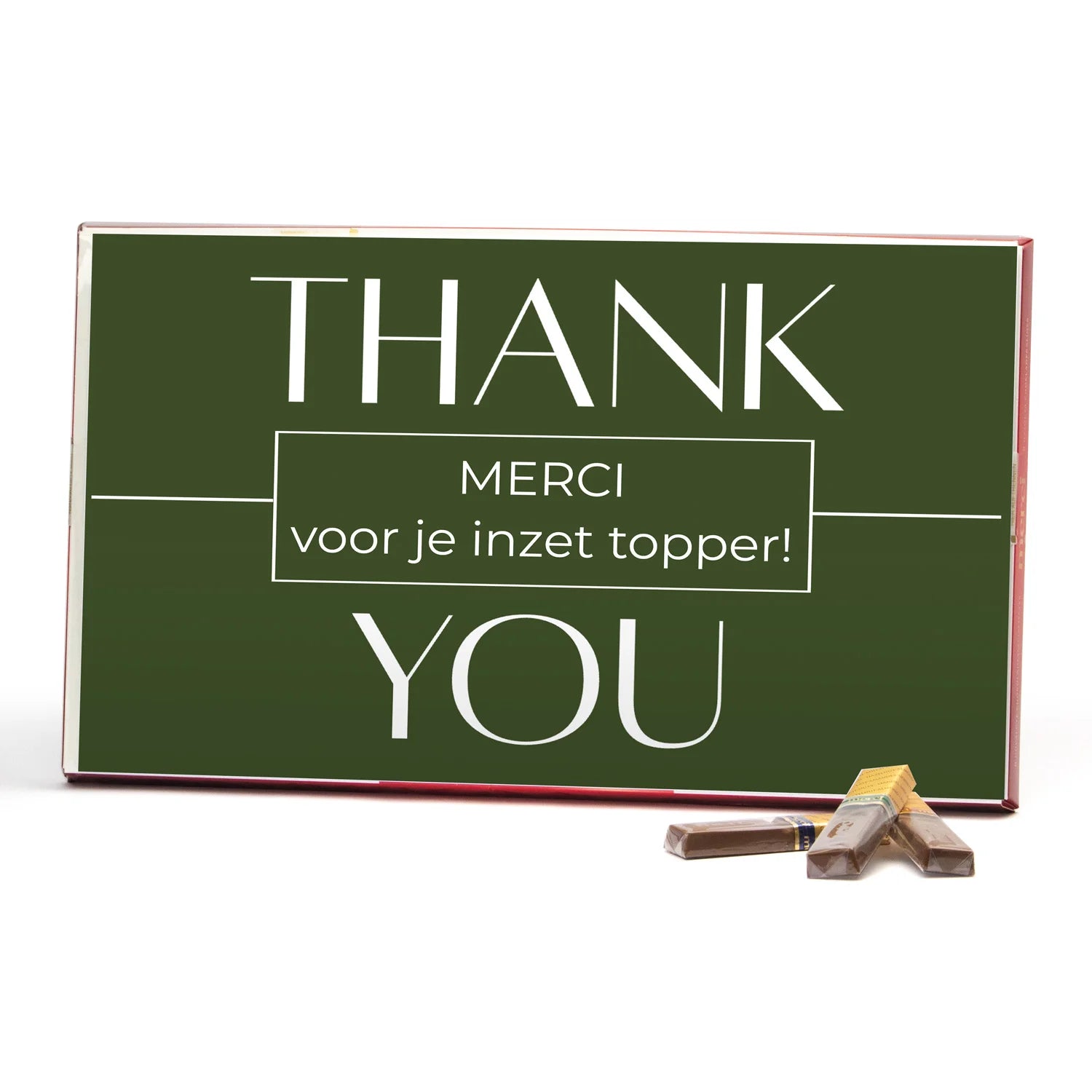 Doos Merci met eigen kaart 400 gram - Vrijwilliger