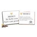 Blik met Merci doos en eigen logo - Zakelijk
