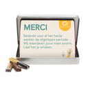 Blik met Merci doos en eigen logo - Zakelijk