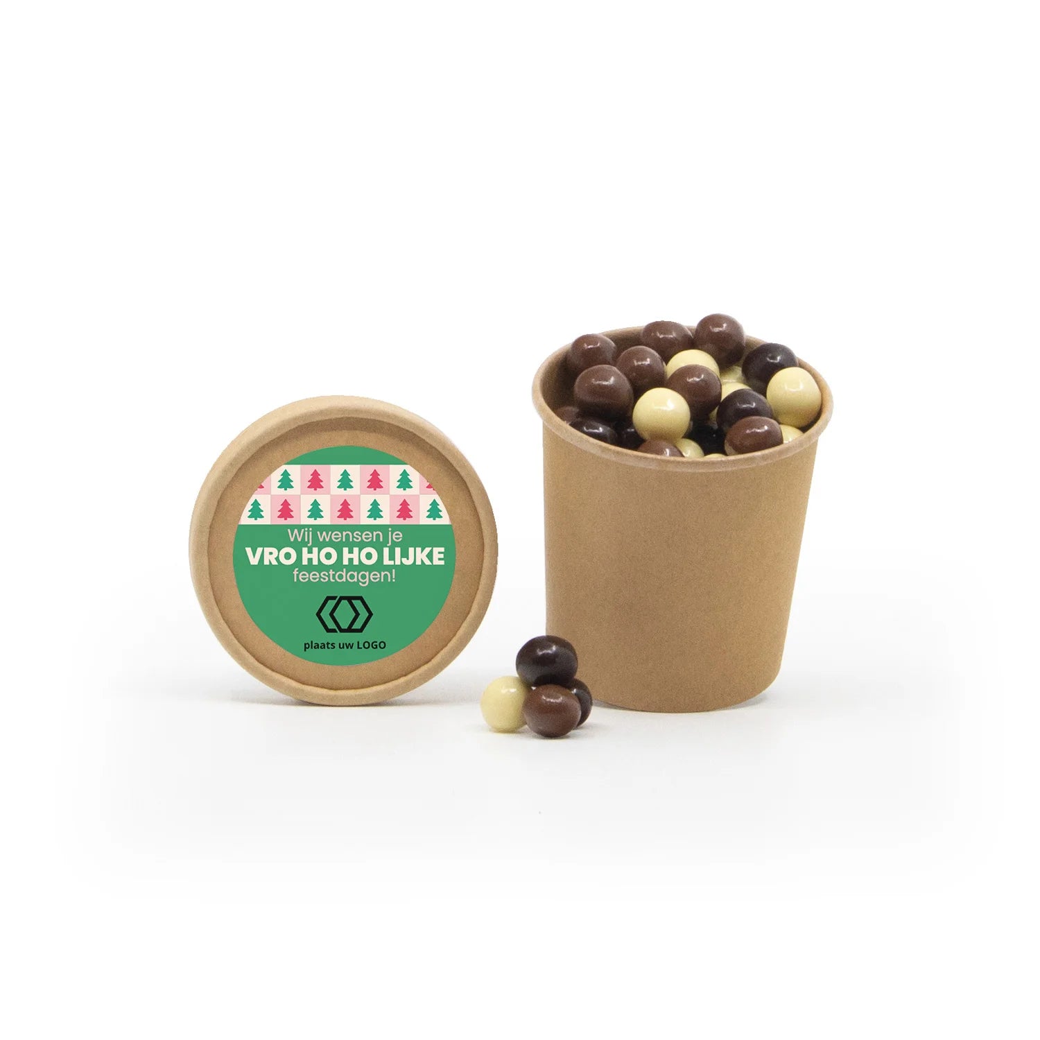 Bio kraftbekertje met Chocolade - Kerst - Bedankjes.nl