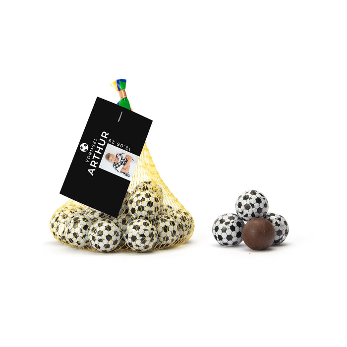 Chocolade voetballen met kaartje - Communie jongens