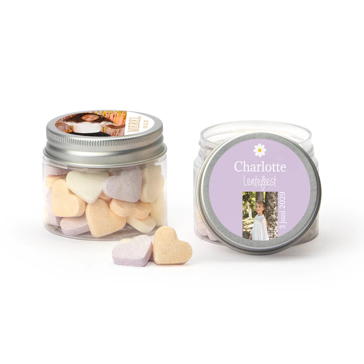 Mini potje met snoepjes - Communie meisjes