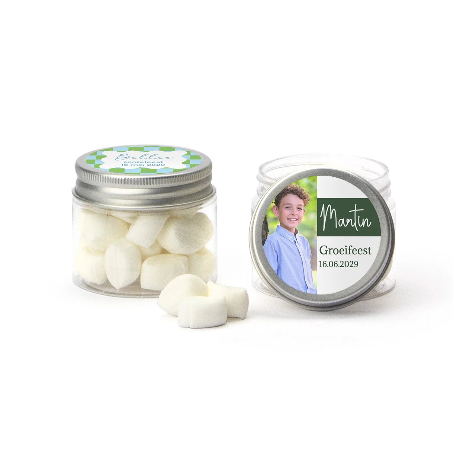 Mini potje met snoepjes - Communie jongens