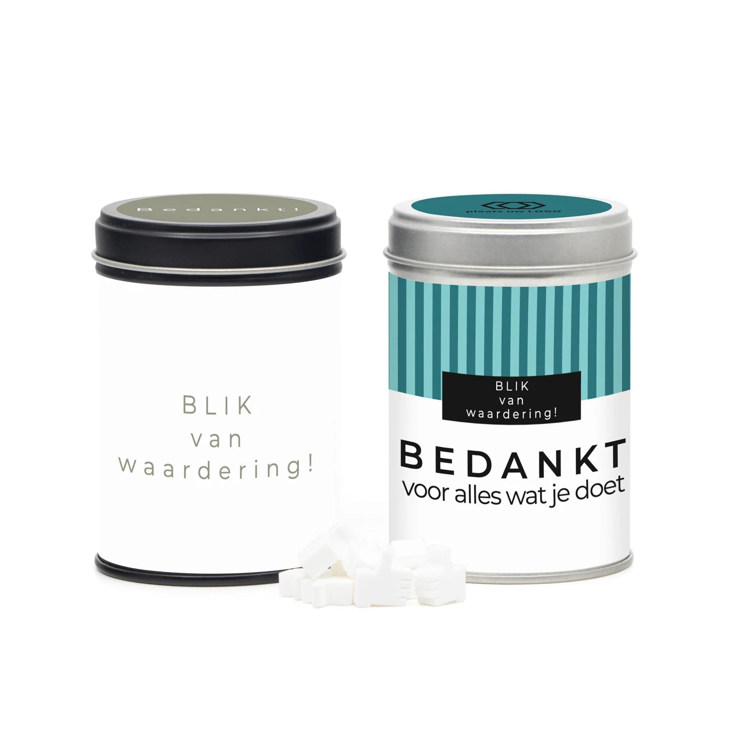 Blik met snoep en eigen wikkel - Zakelijk