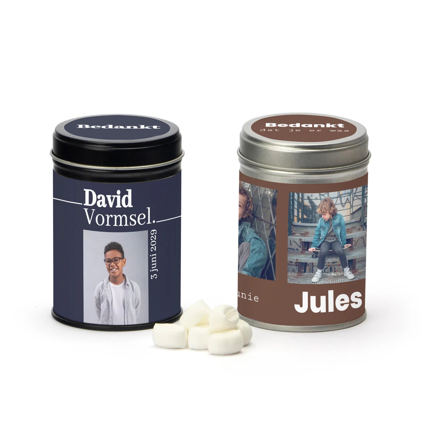 Blik met snoep - Communie jongens