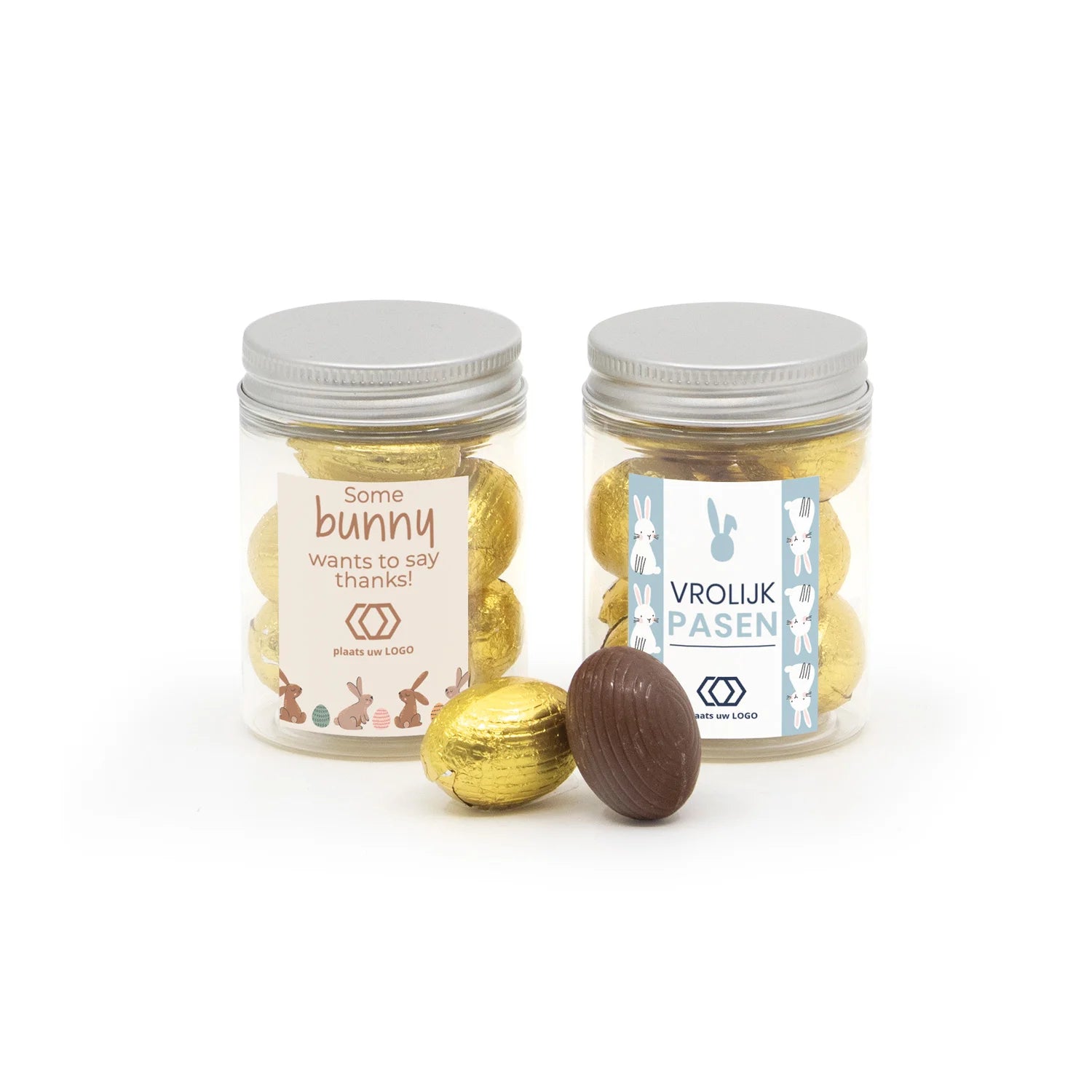 Potje met paaseitjes met eigen etiket - Pasen - Bedankjes.nl