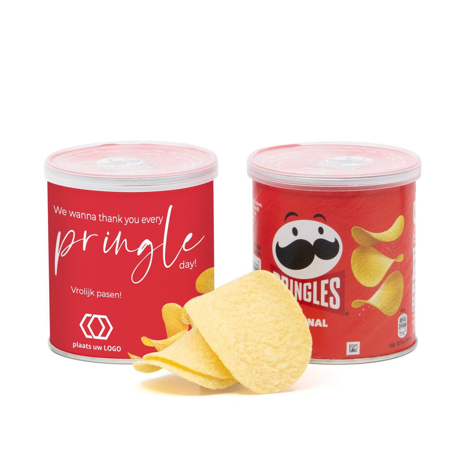 Pringles chipsblikje met eigen wikkel 40 gram - Pasen - Bedankjes.nl