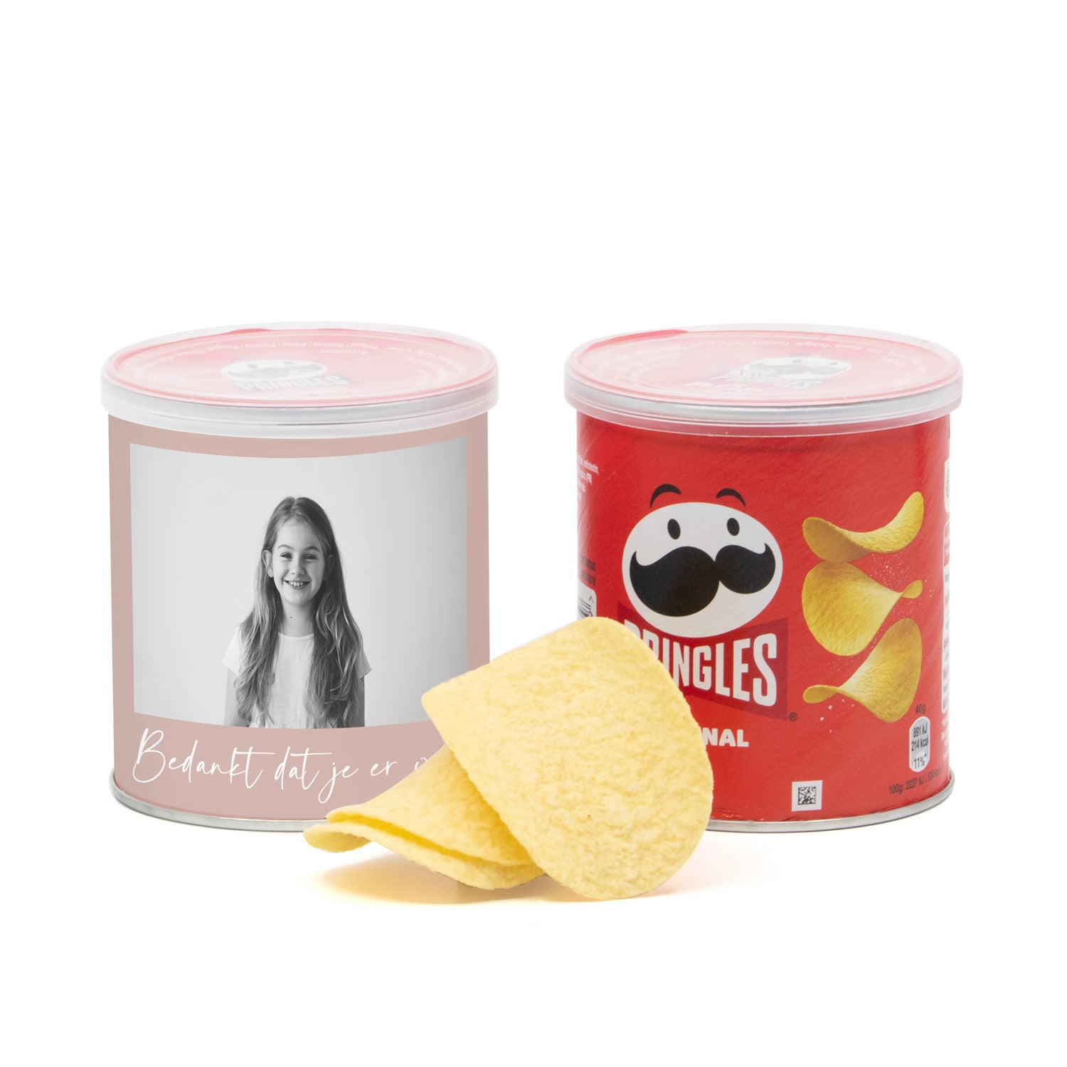 Pringles chipsblikje met eigen wikkel 40 gram- Communie Meisjes - Bedankjes.nl