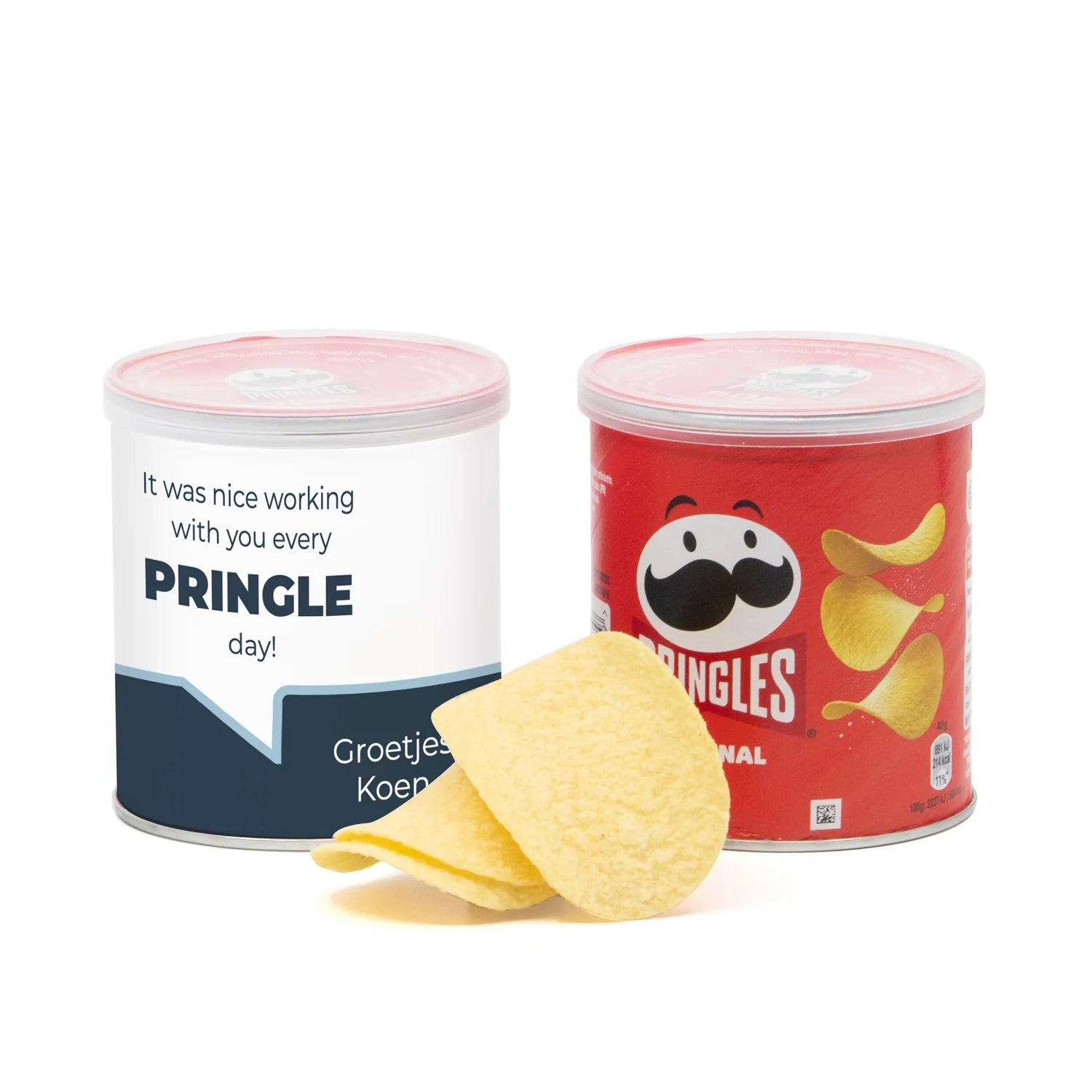 Pringles chipsblikje met eigen wikkel 40 gram - Afscheid Collega