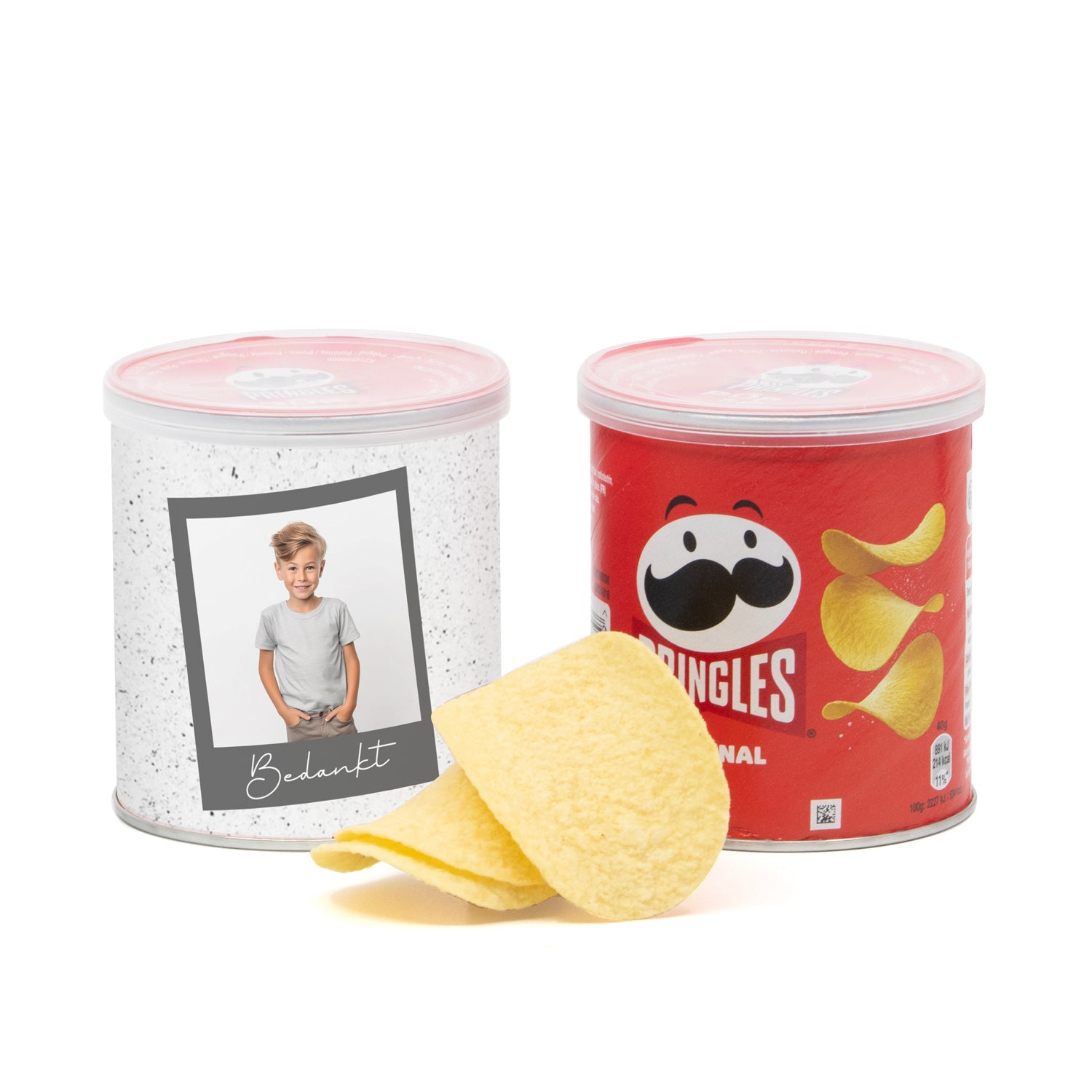 Pringles chipsblikje met eigen wikkel 40gram - Communie Jongens - Bedankjes.nl