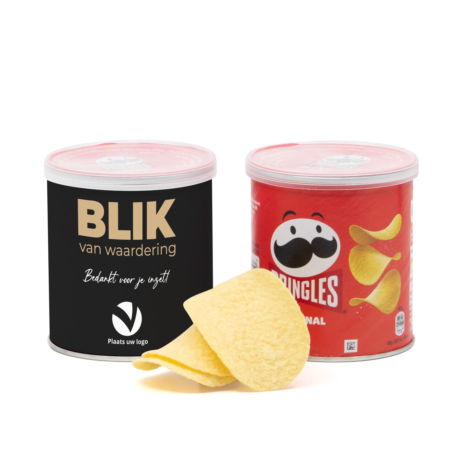 Pringles chipsblikje met eigen wikkel 40 gram - Zakelijk - Bedankjes.nl