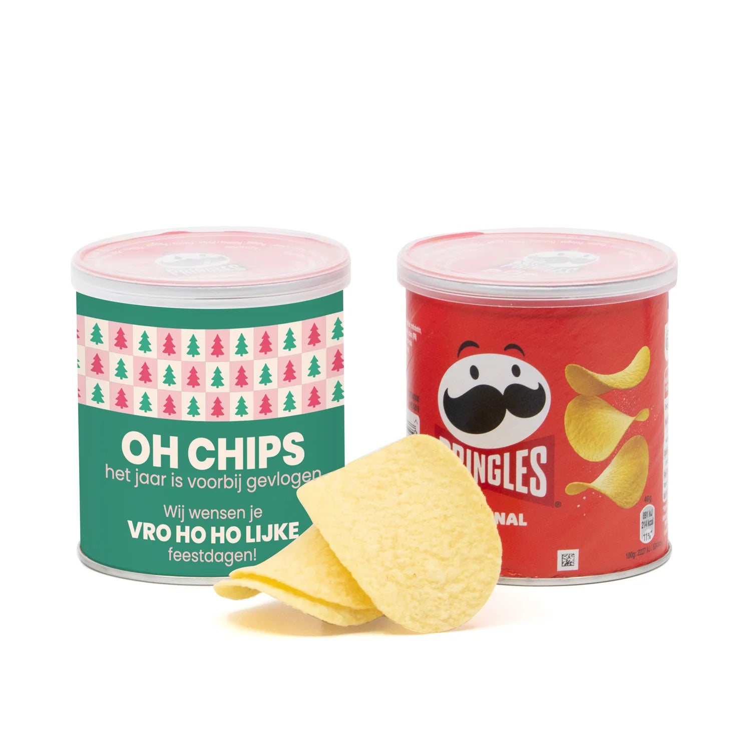 Pringles chipsblikje met eigen wikkel 40 gram - Kerst