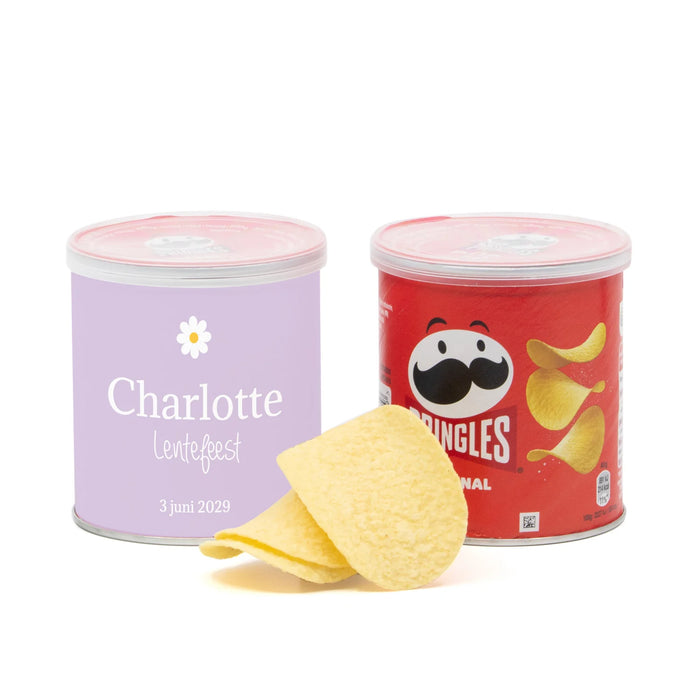 Pringles chipsblikje met eigen wikkel 40 gram- Communie Meisjes