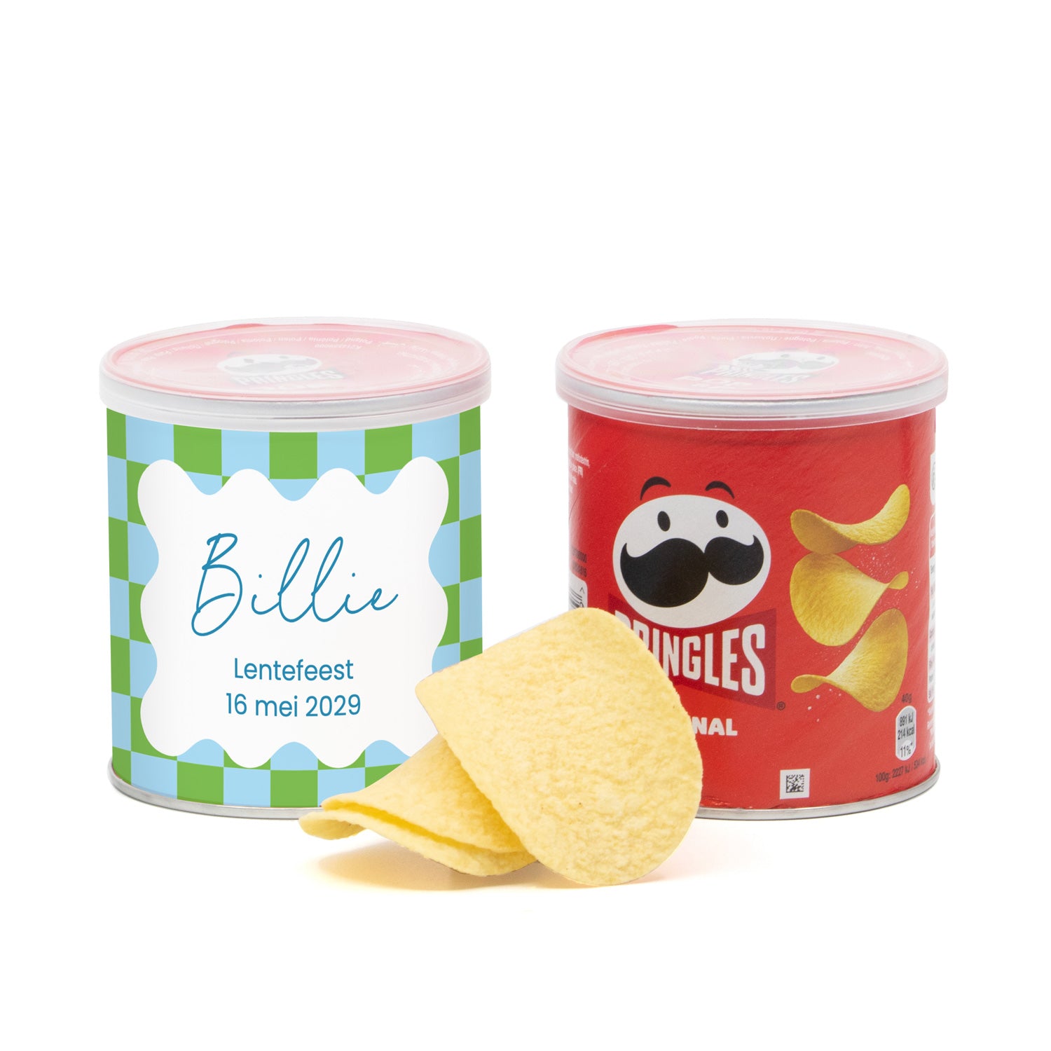 Pringles chipsblikje met eigen wikkel 40gram - Communie Jongens