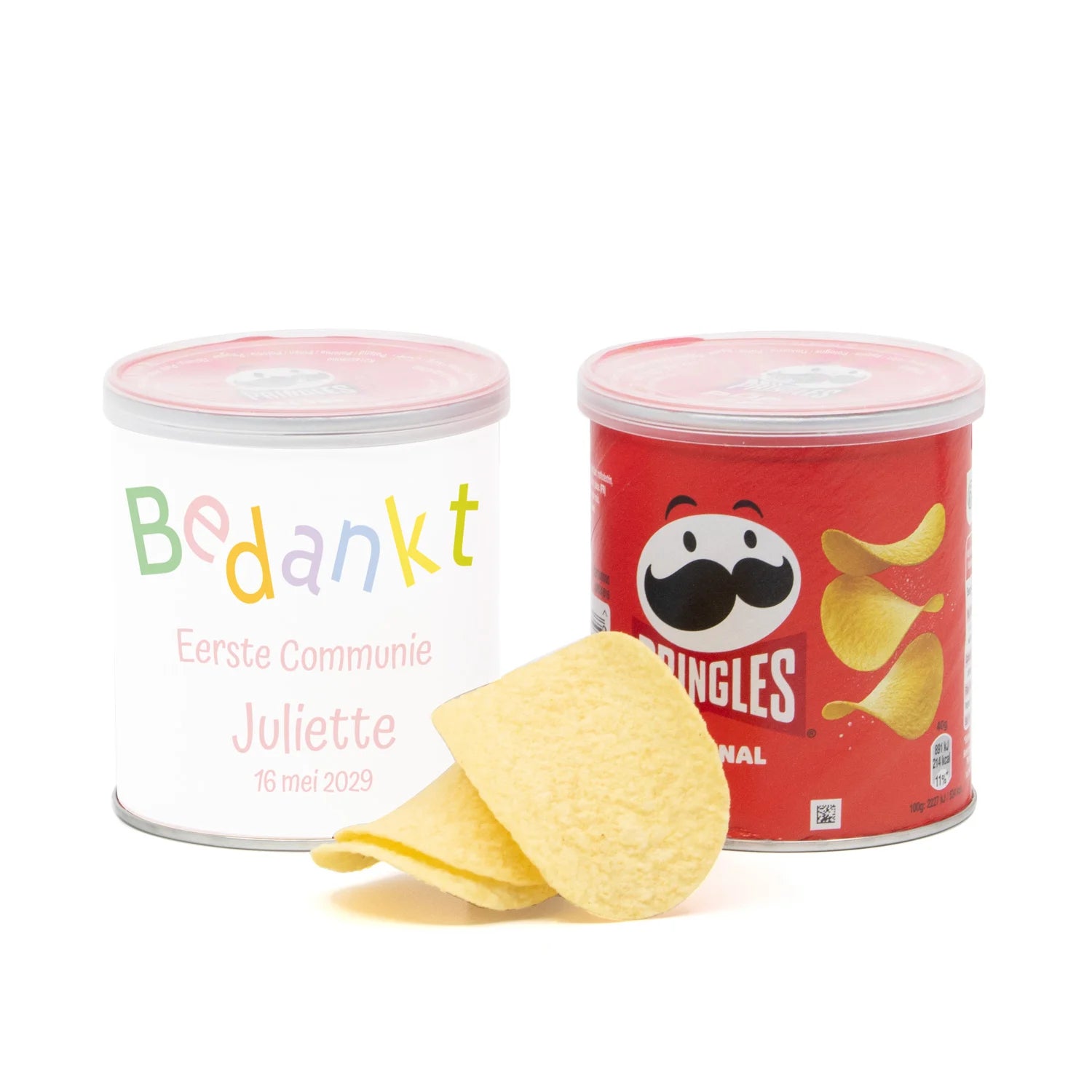 Pringles chipsblikje met eigen wikkel 40 gram- Communie Meisjes