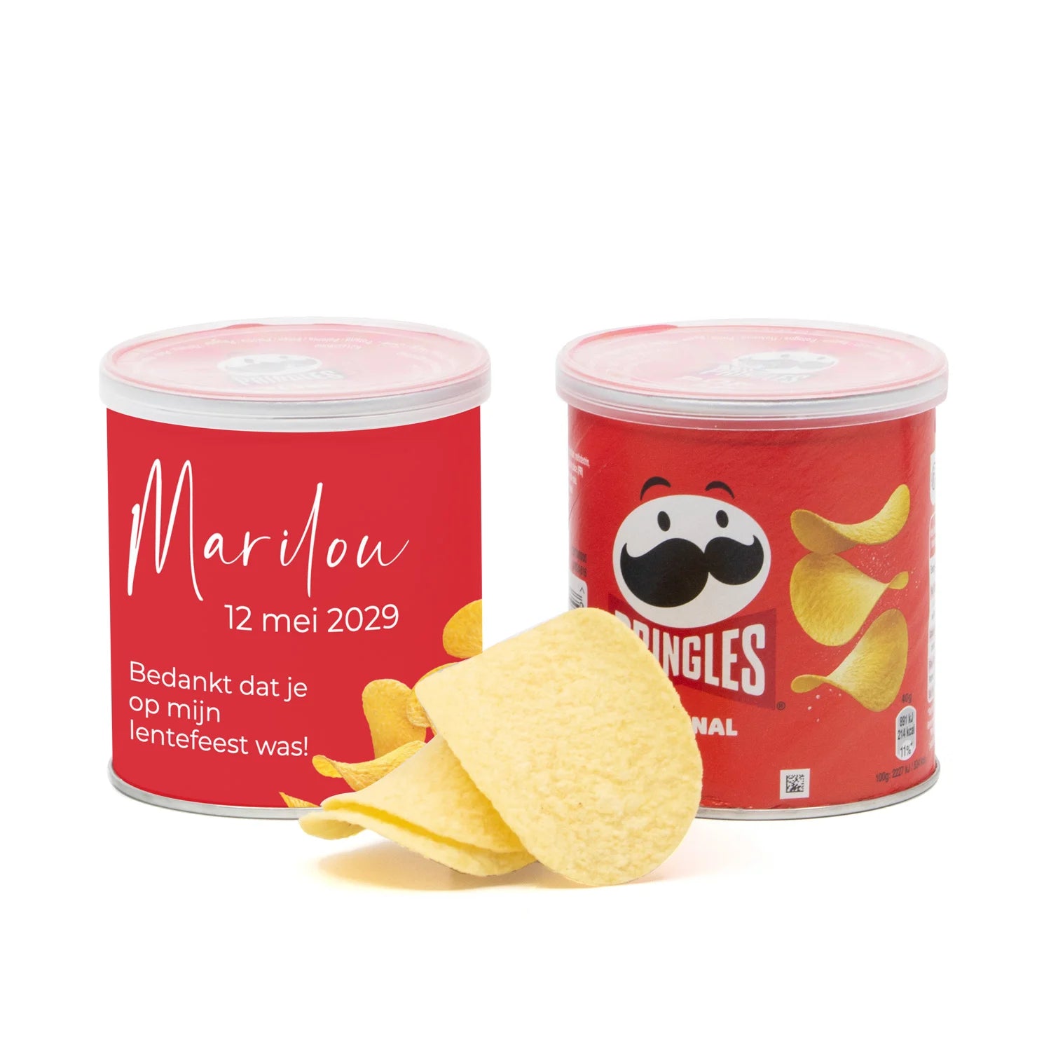 Pringles chipsblikje met eigen wikkel 40 gram- Communie Meisjes