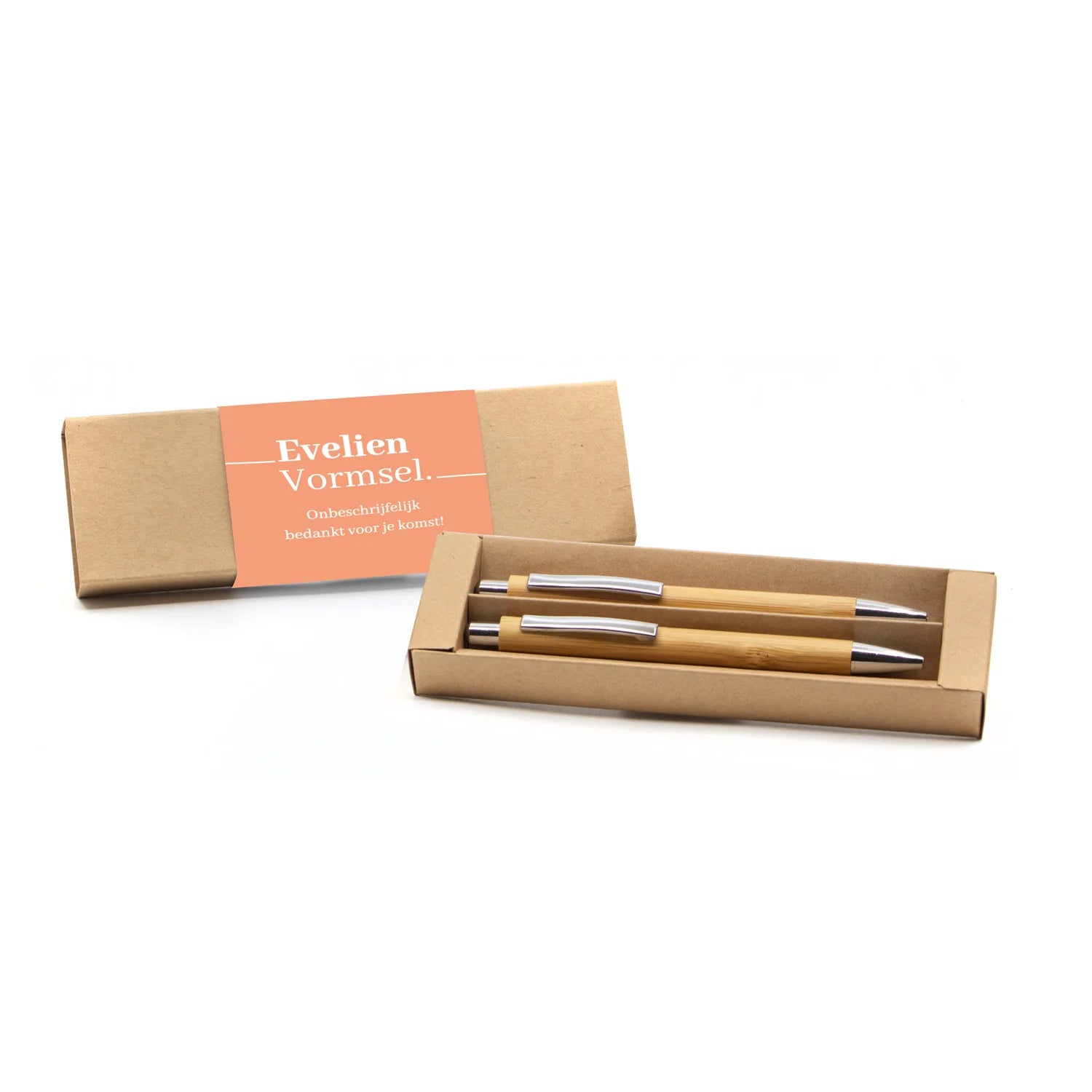 Pennenset bamboe met eigen sleeve - Communie meisje