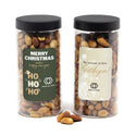 Pot met verse notenmix en eigen etiket - Kerst