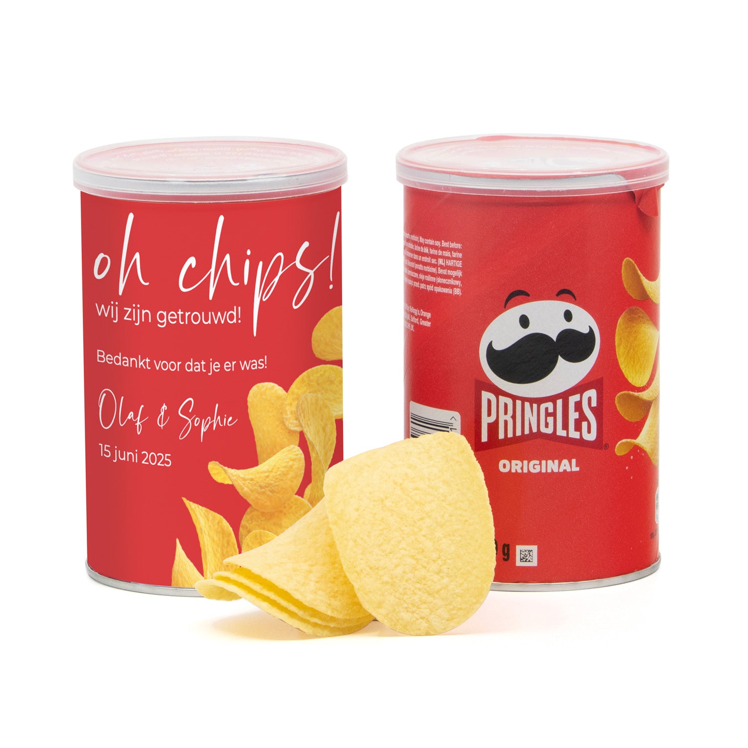 Oh chips! Wij zijn getrouwd Pringles 70 gram - Trouwen - Bedankjes.nl