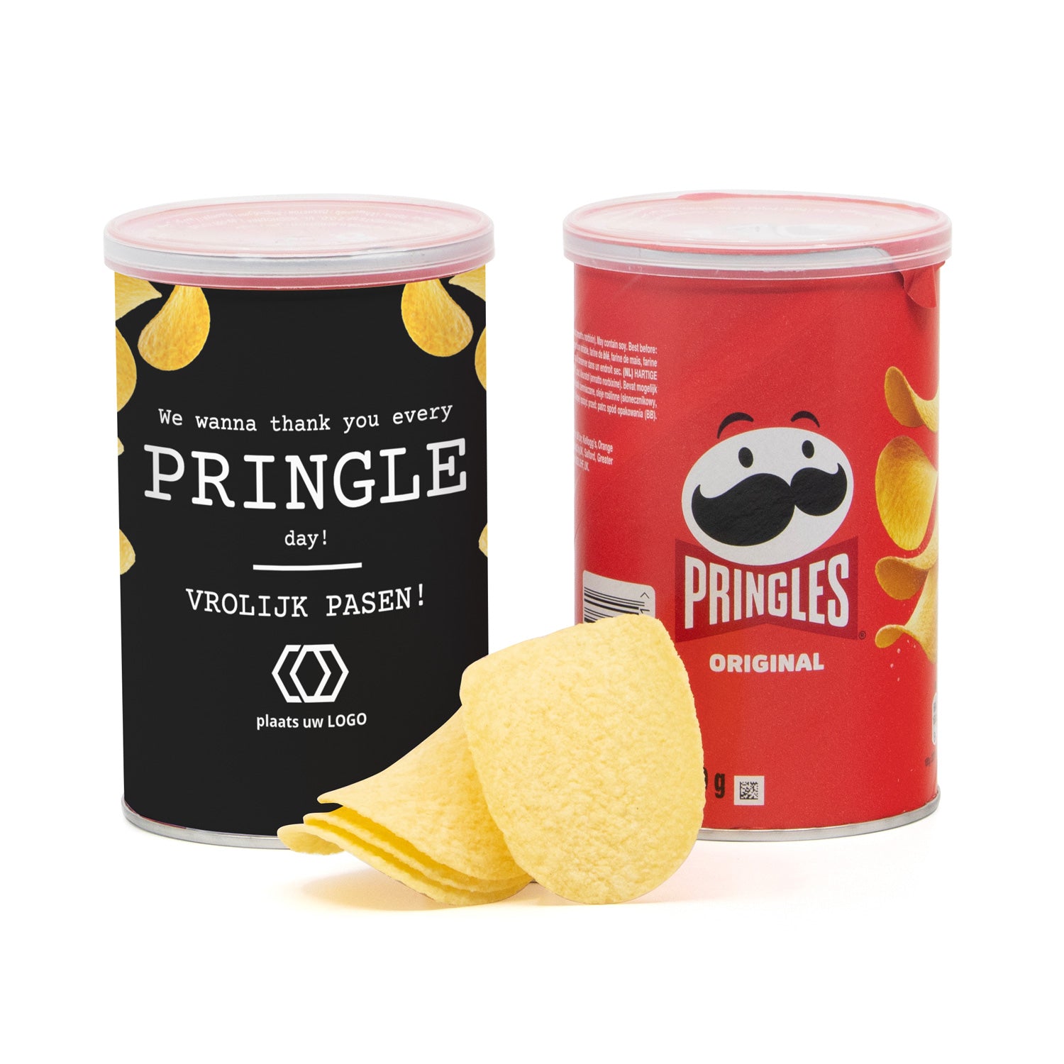 Pringles chipsblikje 70 gram met eigen wikkel - Pasen - Bedankjes.nl