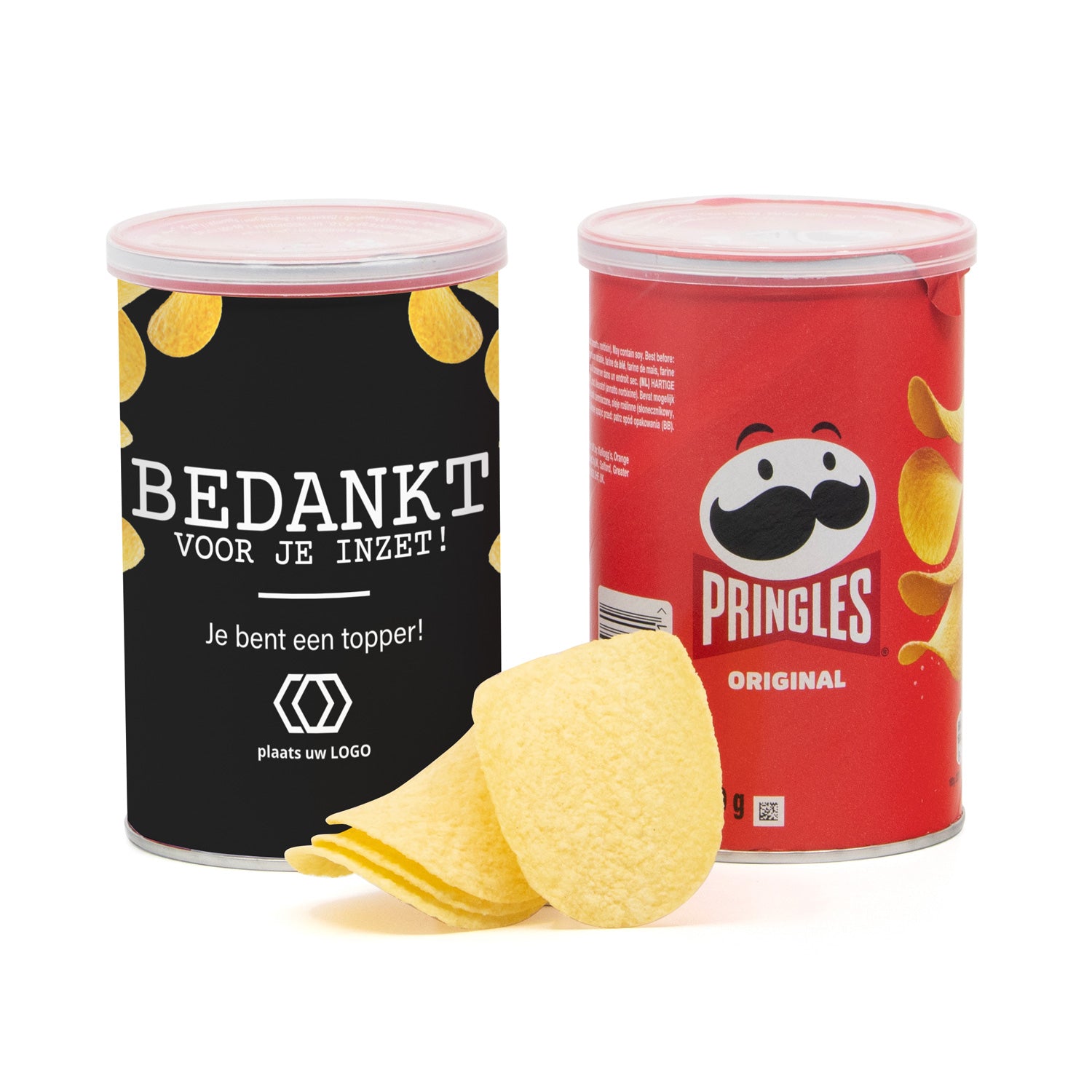 Pringles chipsblikje 70 gram met eigen wikkel - Zakelijk - Bedankjes.nl