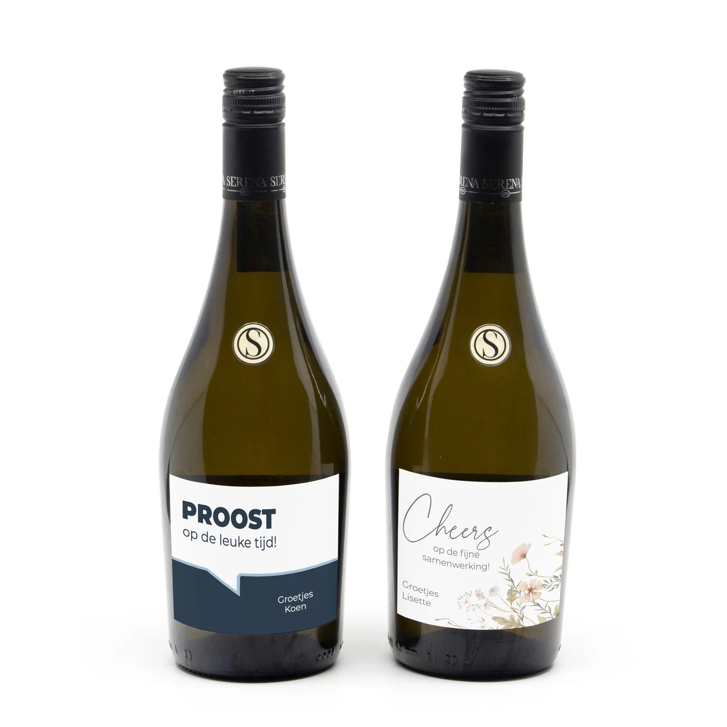 Fles Prosecco met persoonlijk etiket - Afscheid Collega's