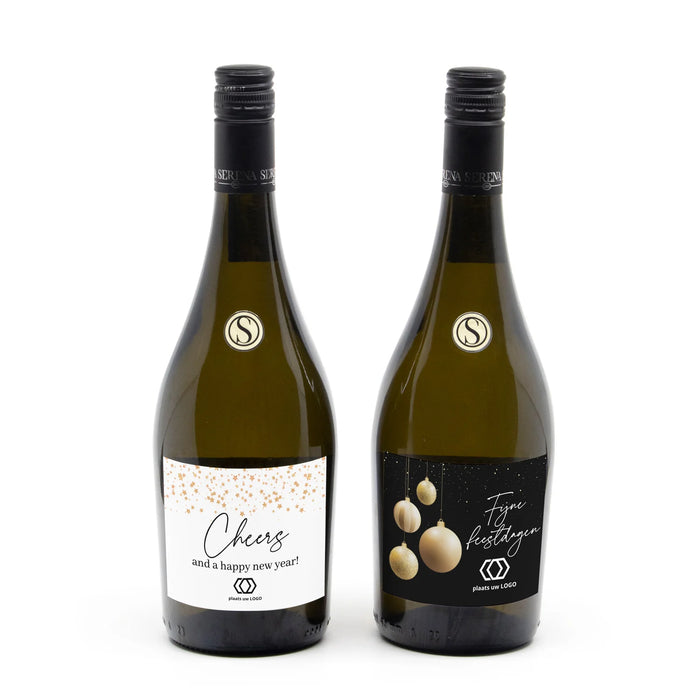 Fles Prosecco met eigen logo op etiket - Kerst