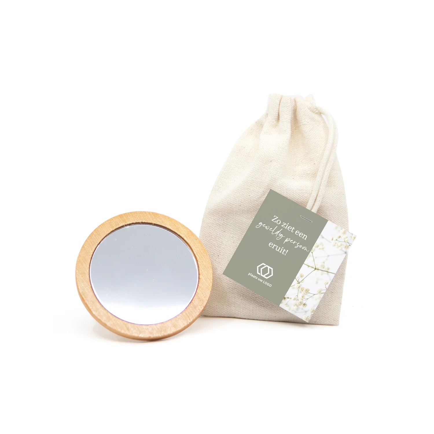 Spiegeltje met eigen kaartje- Zakelijk - Bedankjes.nl