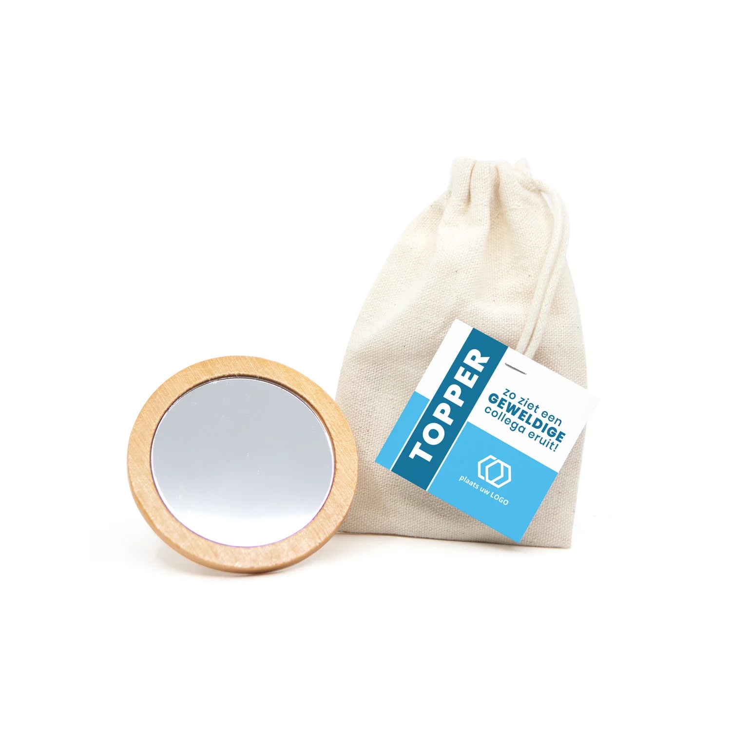 Spiegeltje met eigen kaartje- Zakelijk - Bedankjes.nl