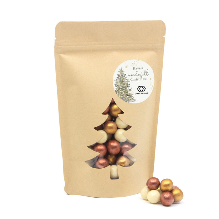 Kraftzak kerstboom met kerst pearls - Kerst