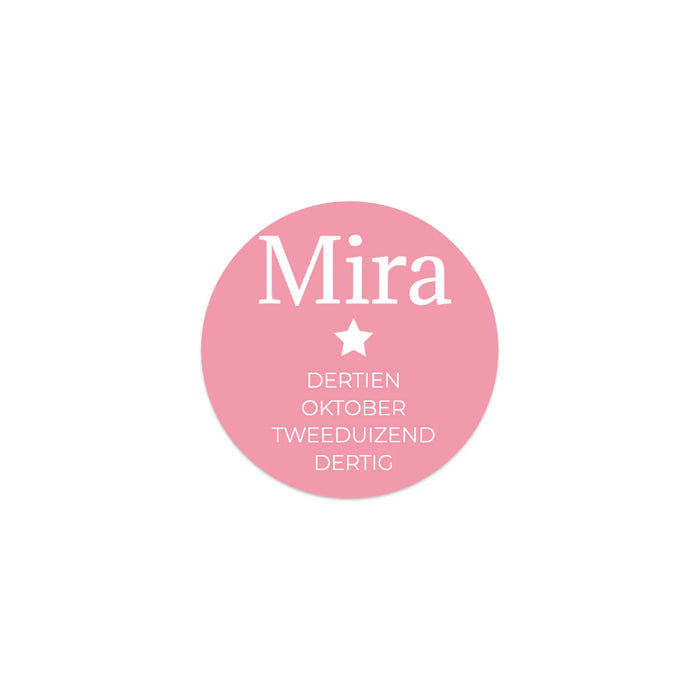 Stickers 30 stuks (3,5cm) - Geboorte meisjes
